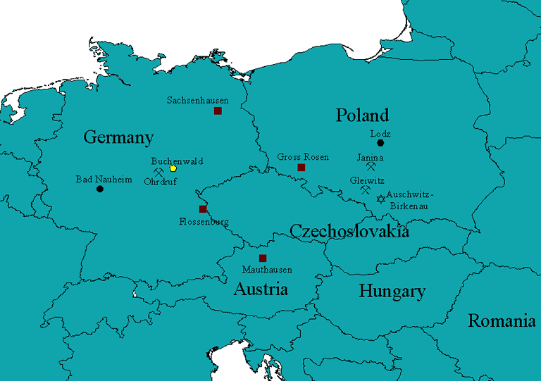 Map showing locations in interview